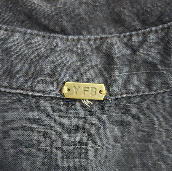 YOUNG FABULOUS & BROKE Cuba Jumpsuit Linen Blend Navy Sleeveless Wide-Leg Small - Picture 7 of 13